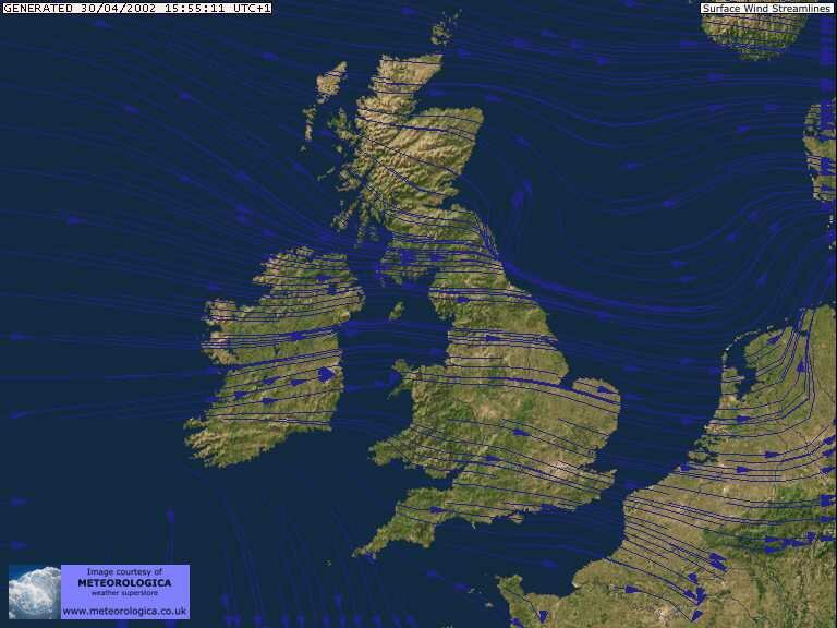 UK Wind Streamlines